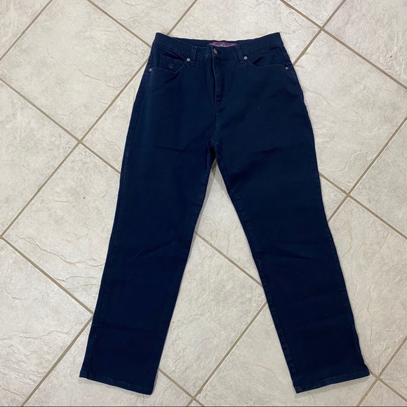 Gloria Vanderbilt Amanda Jeans women’s 8 Straight High Rise Dark blue jeans - Picture 2 of 7
